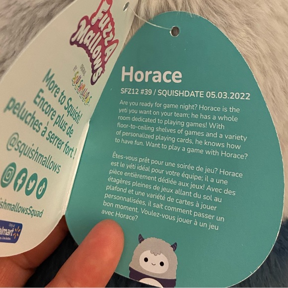 NWT 12” Horace the Yeti Fuzzamallows SQUISHMALLOWS - Picture 4 of 4